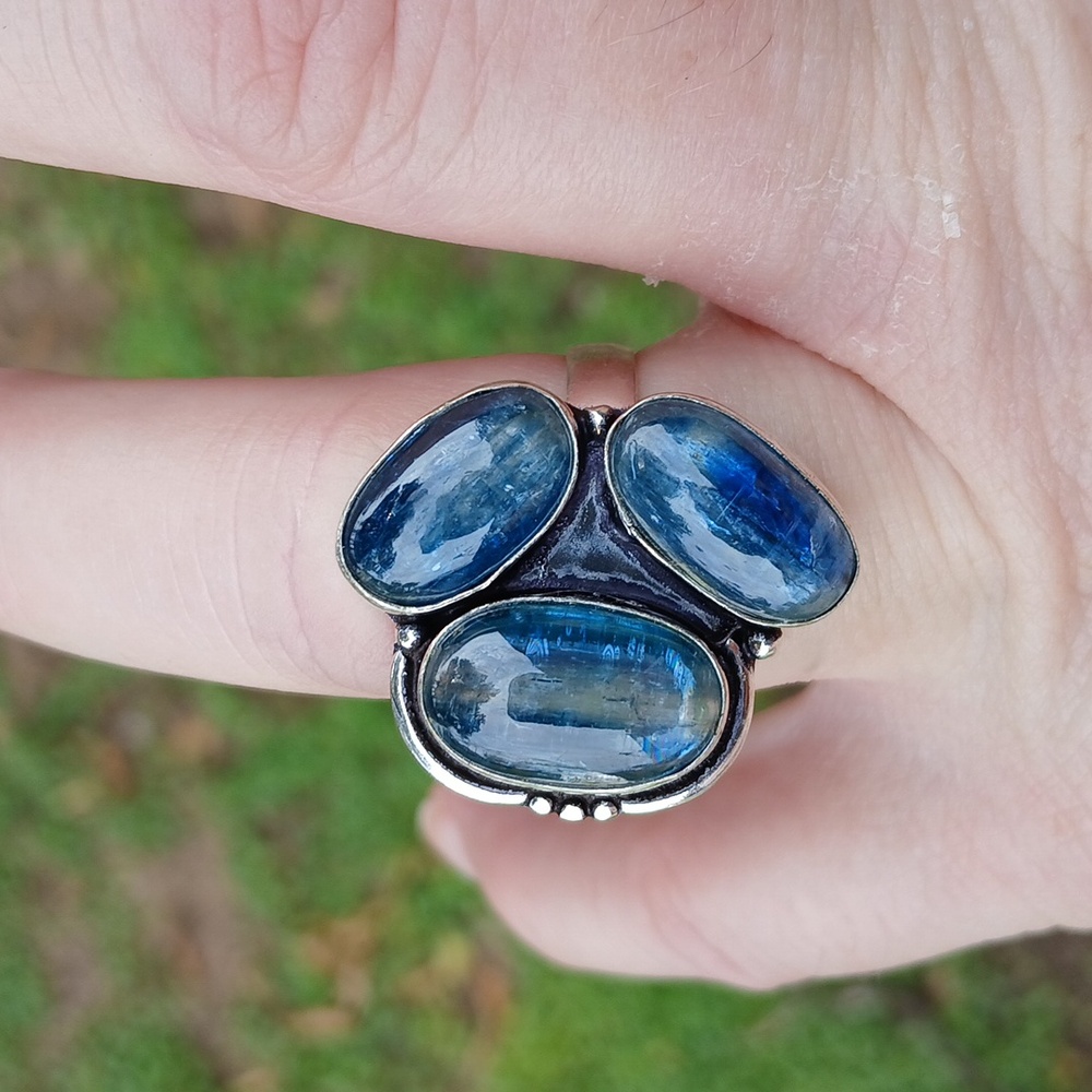 New Multi Kyanite 925 Silver Ring.